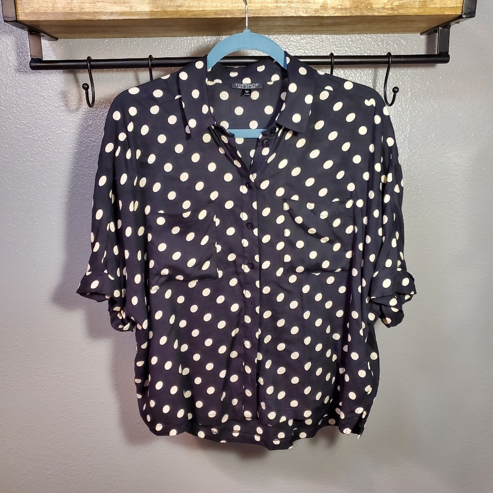 TopShop Polkadot Blouse (size US 10)